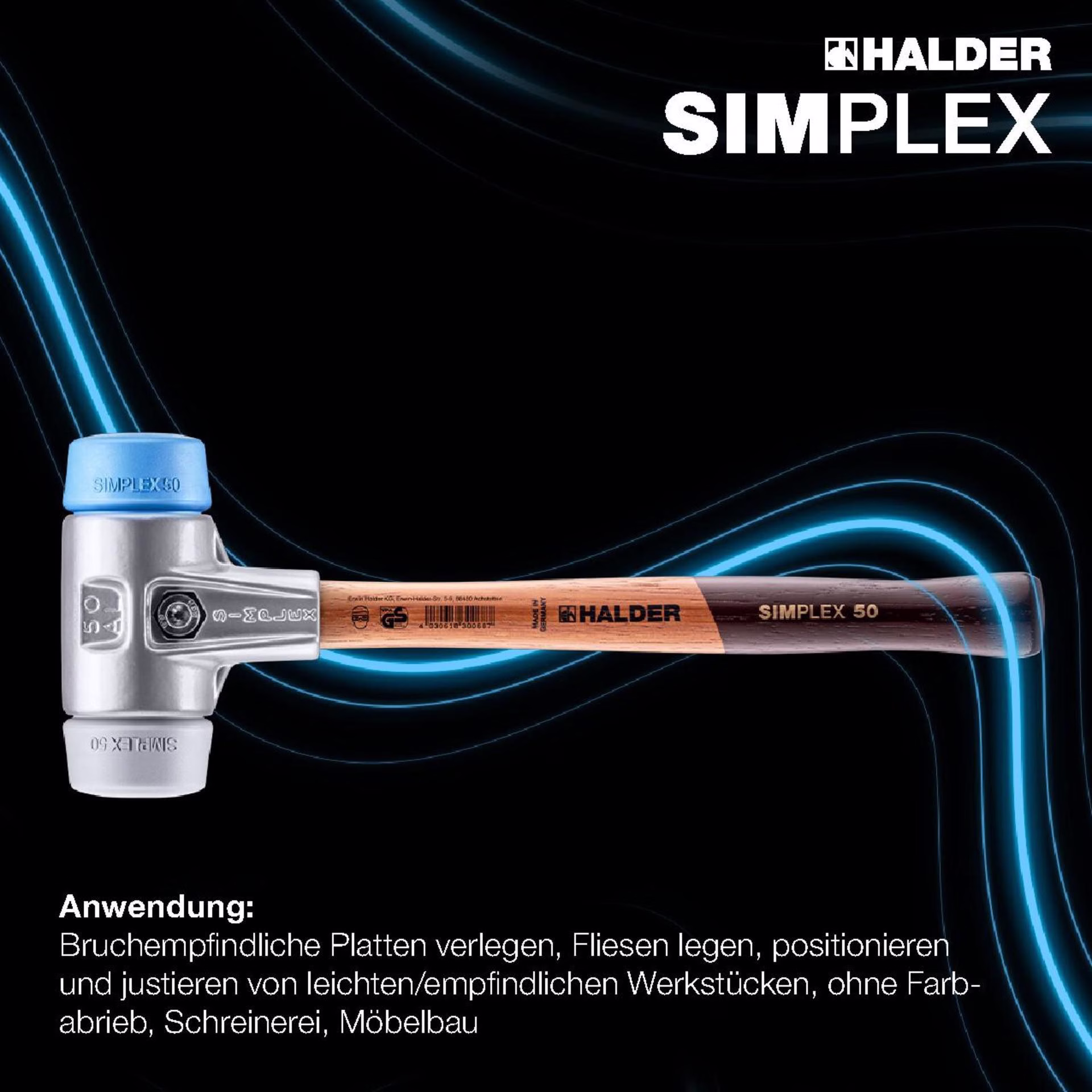 Schonhammer SIMPLEX L.295mm Kopf-D.30mm weich/mittelhart HO