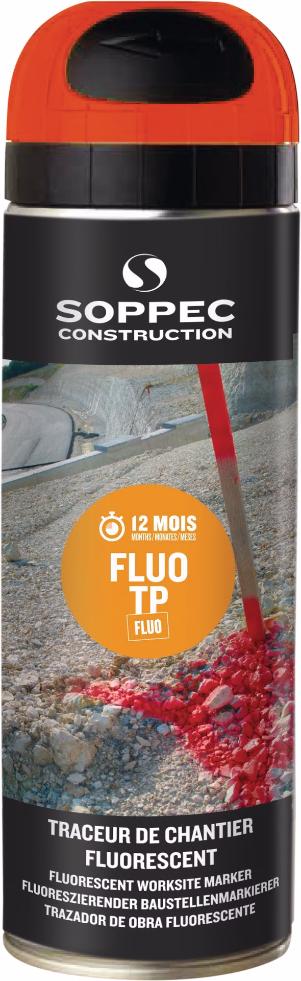 Baustellenmarkierspray FLUO TP neonorange 500ml Spraydose