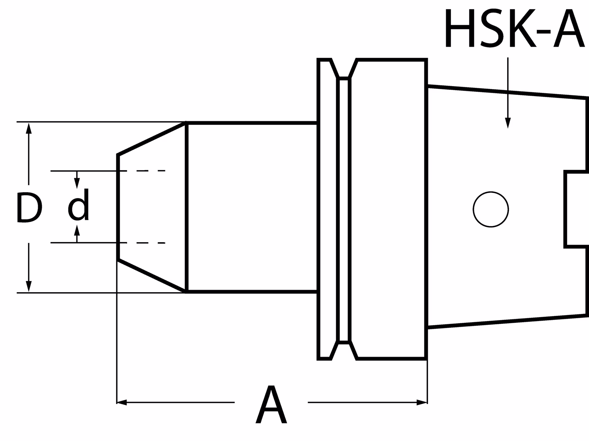 Flächenspannfutter DIN 69893A Weldon Spann-D.16mm HSK-A63 A.-L.80mm m.IK