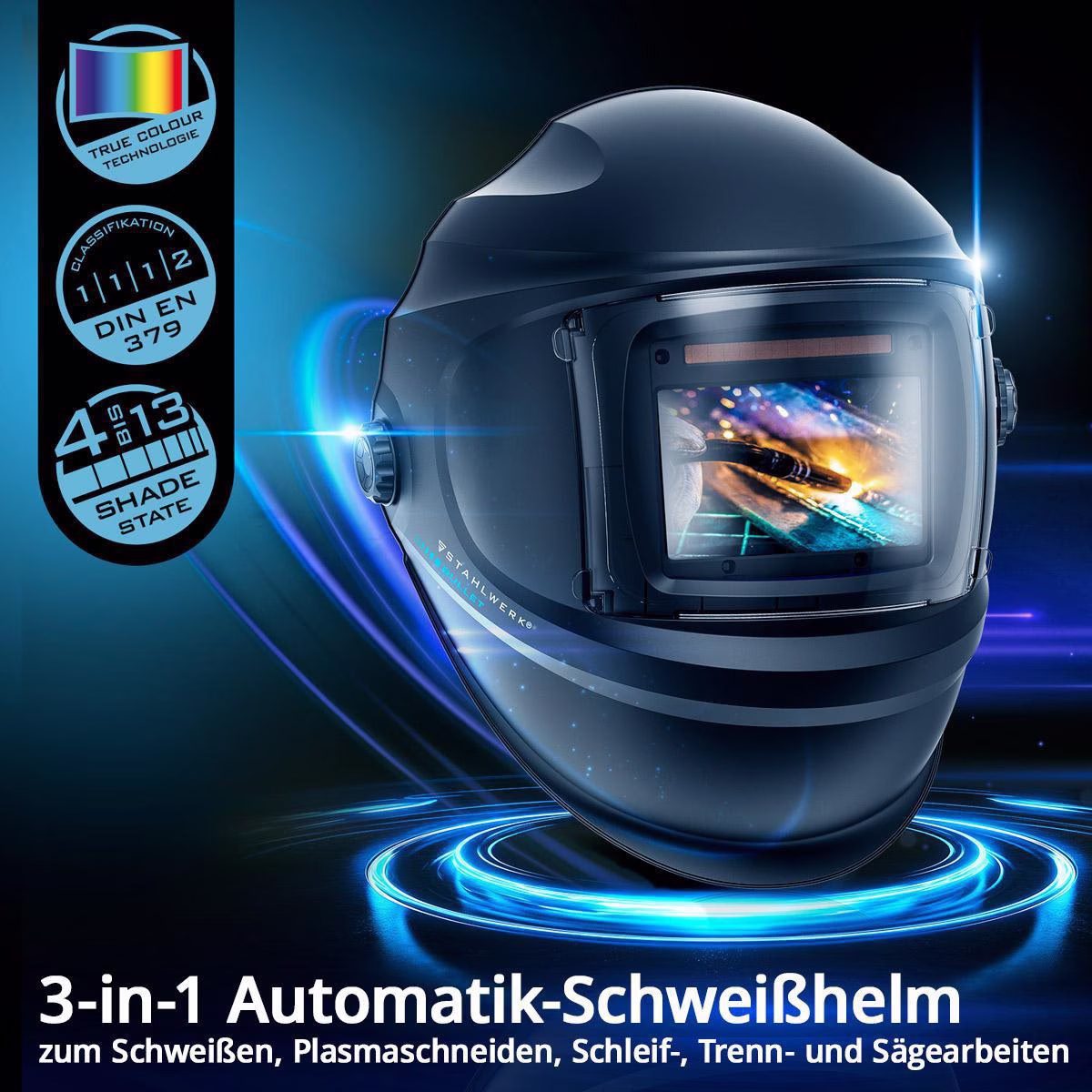 Schweißerschutzhelm BULLET 3-in-1 100x60mm