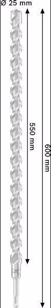 Hammerbohrer Plus-5 D.25,0mm Arbeits-L.550mm L.600mm SDS plus 1 St