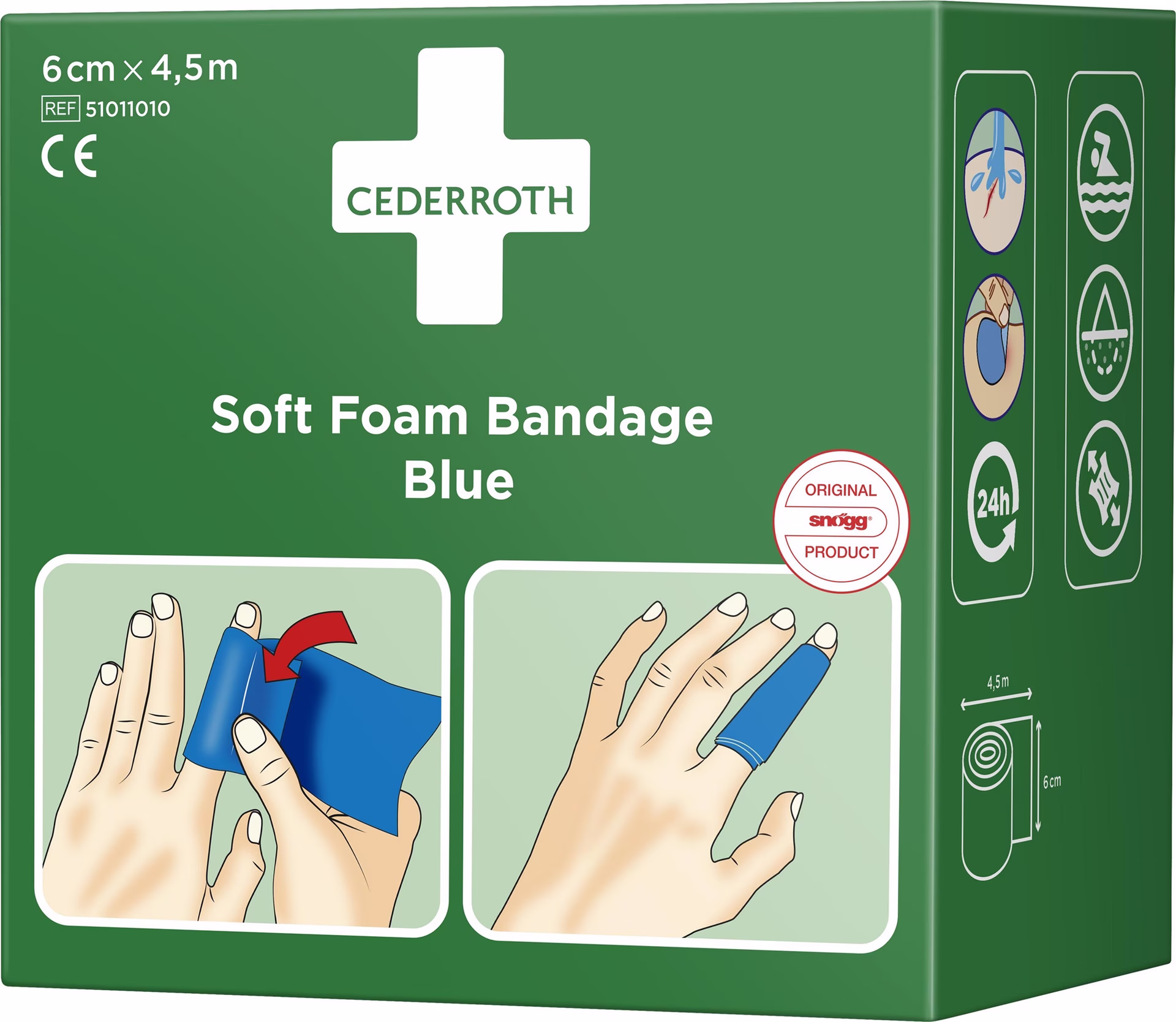 Soft Foam Bandage selbsthaftend elastisch,blau Rl.6cmx4,5m