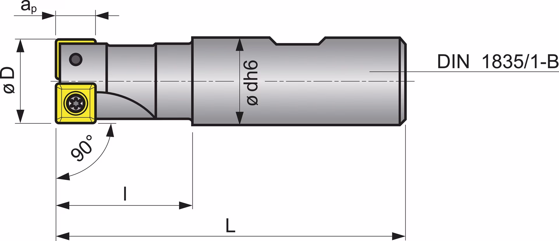 Schaftfräser D.32mm vern.m.IK Z.4 SOMT 09T304