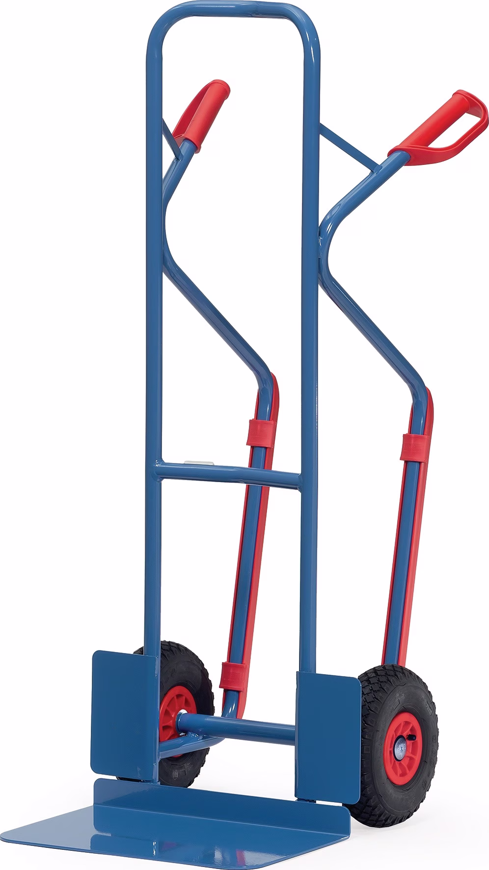 Stapelkarre H.1300mm Schaufel-L300xB480mm Luft-Bereifung Trgf.300kg brillantblau