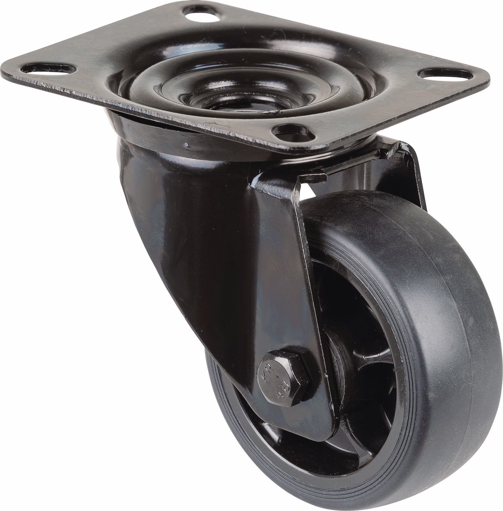 Lenkrolle Lenkrollen Gummi Platte L104xB80 mm Farbe Rolle schwarz BS ROLLEN