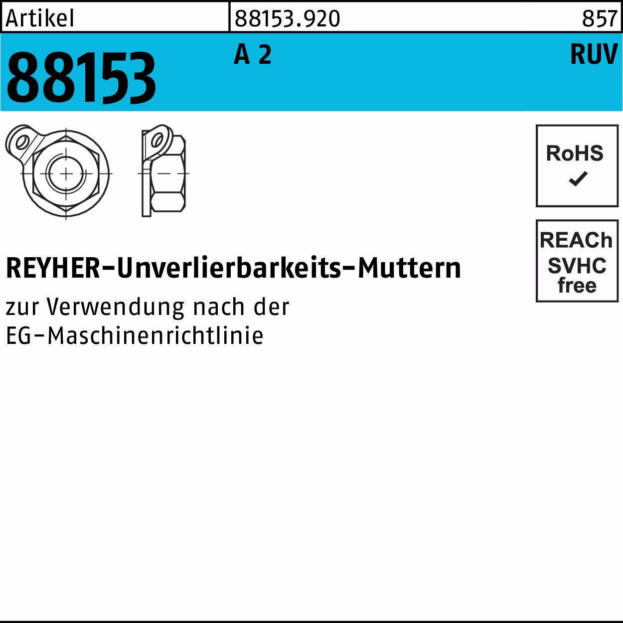 Unverlierbarkeitsmutter R 88153 A 2