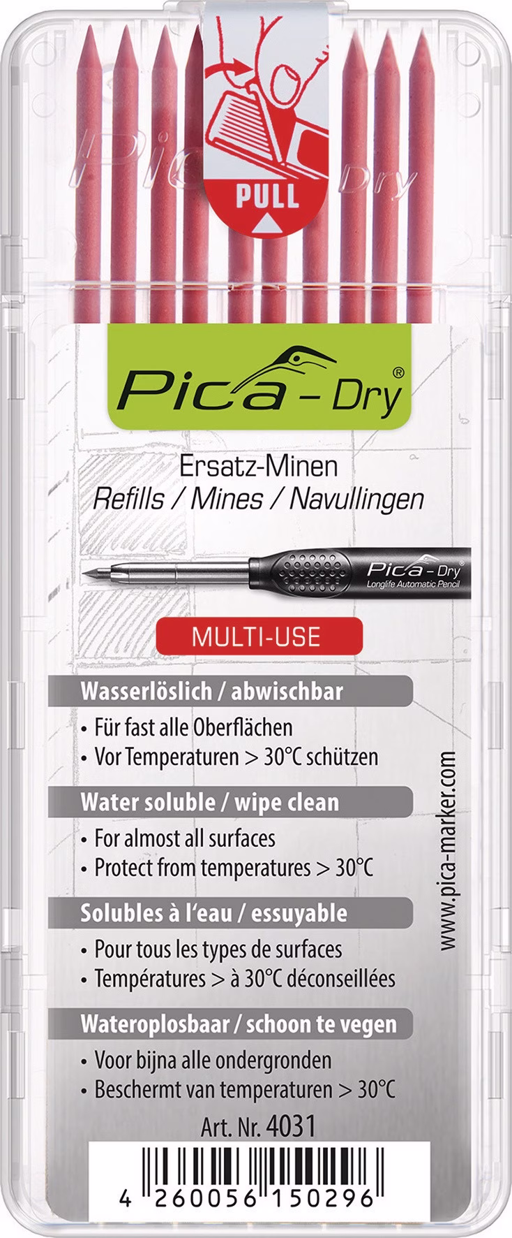 Minenset Pica-Dry 10x rot feucht abwischbar 10 Minen/Set