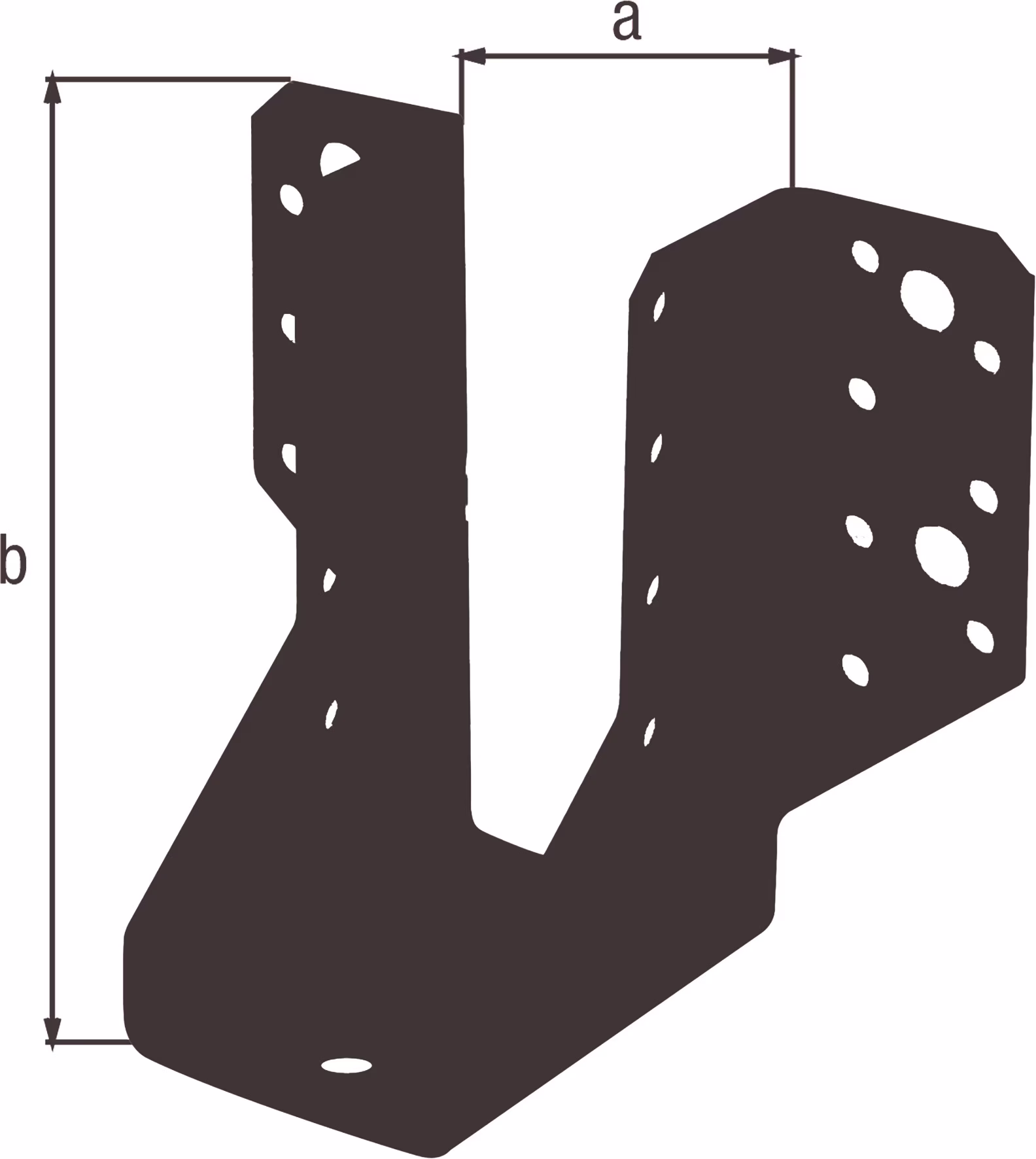 Balkenschuh Typ A 45/110 2mm ETA-08/0171 STA verzinkt,schwarz kunststoffbesch.