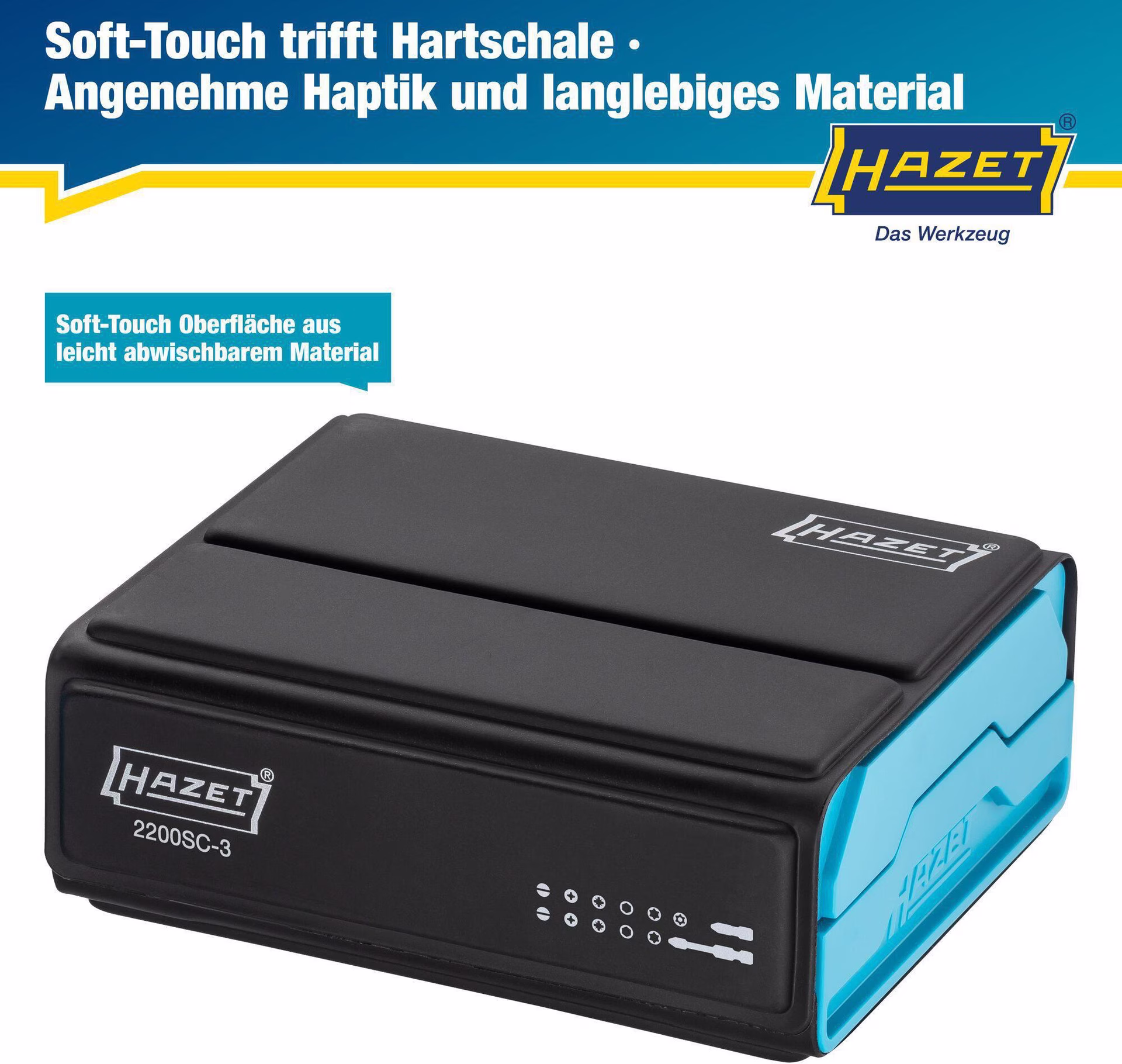 Bitsortiment SmartCase 2200SC-3 96-tlg.Schlitz/PH/PZ/TX/TX m.Zapfen/Innen-6Kt.