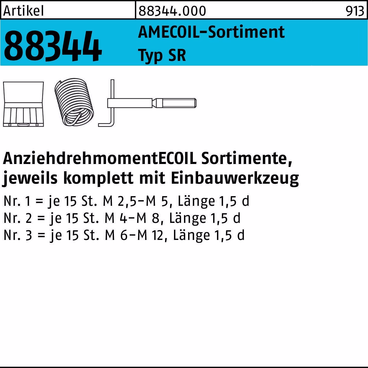 Gewindereparatursortiment R 88344 SR Stahl 1