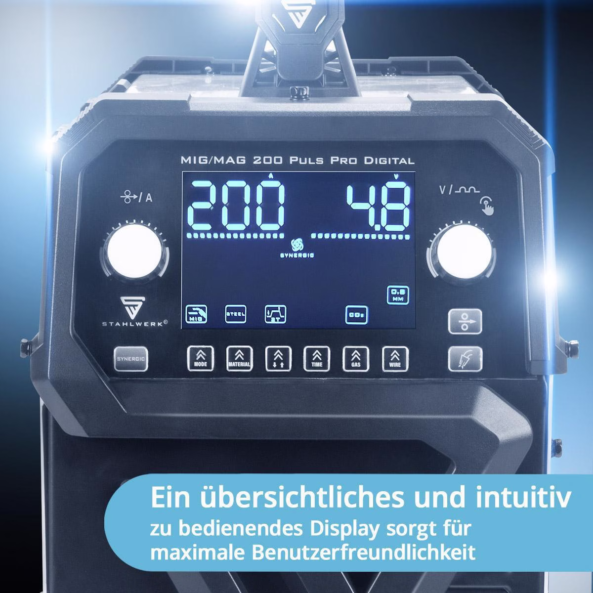 Schutzgasschweißgerät MIG MAG 200 Puls Pro Digital Einzelgerät m.Zub.