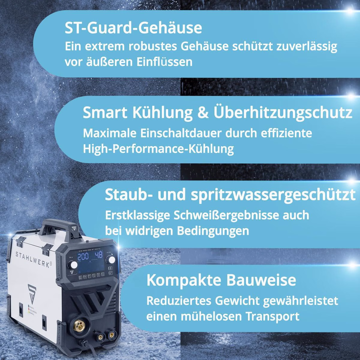 MIG/MAG-Schweißanlage MIG MAG 200 ST Digital m.Zub.20-200 A gasg