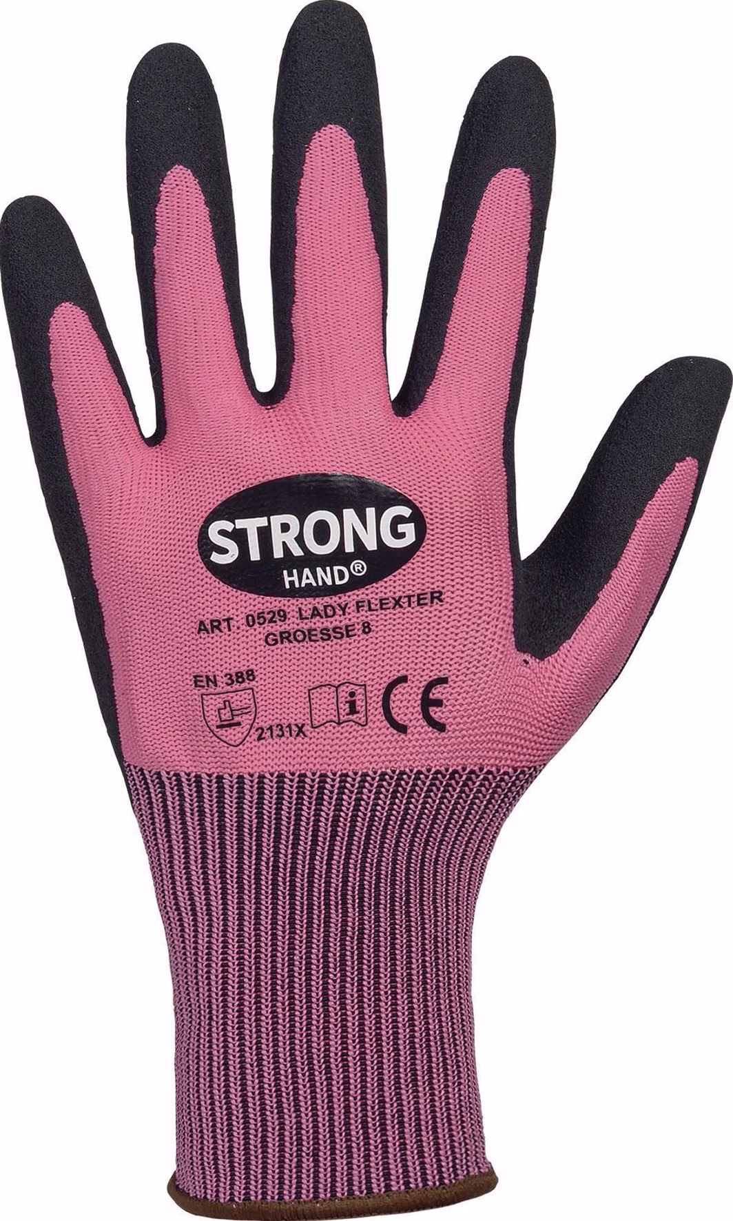 Handschuhe LADY FLEXTER Gr.7 pink/schwarz EN 420/EN 388 PSA II