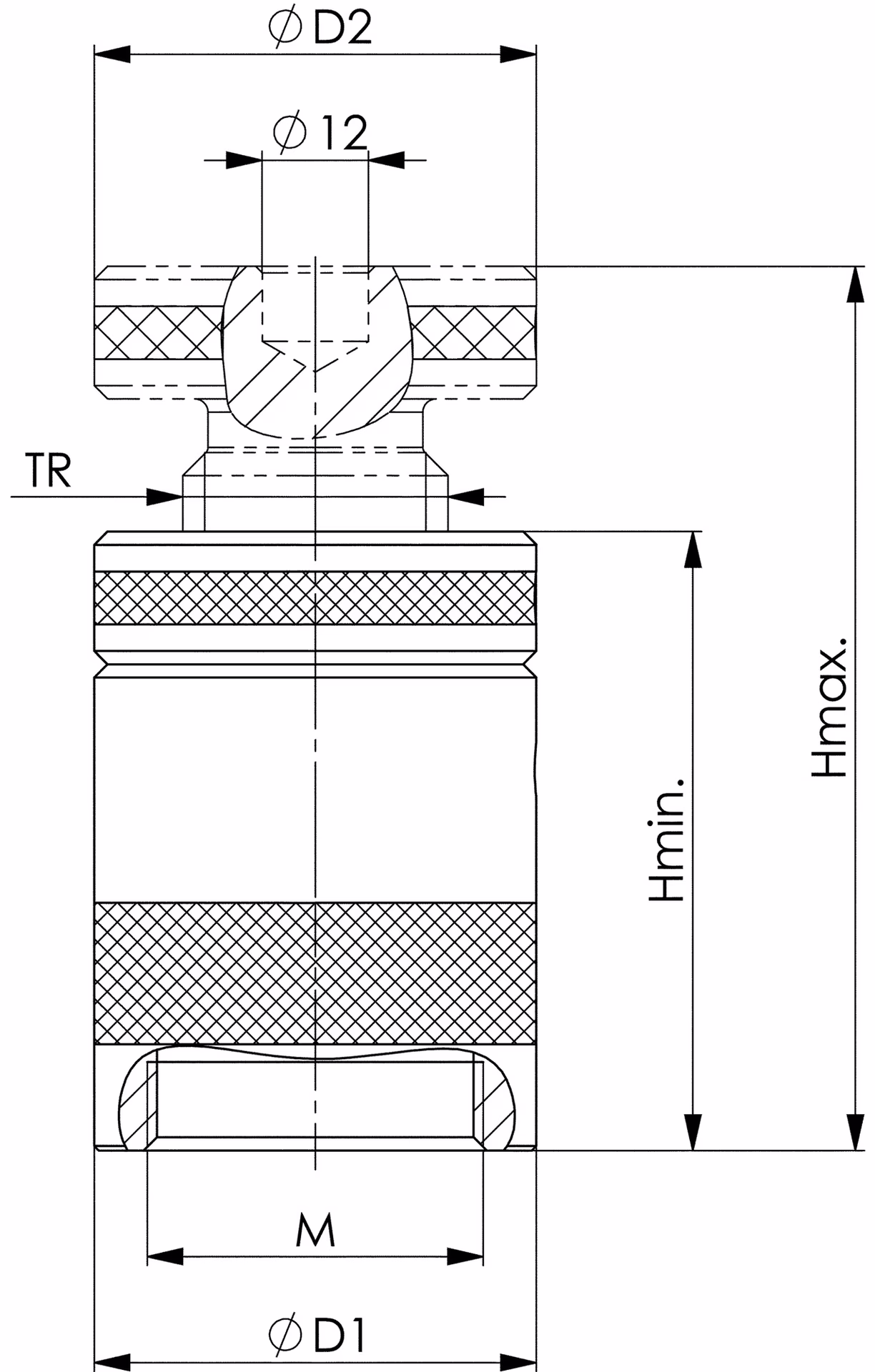 Schraubbock Nr.6400 Gr.50 m.flacher Auflage H.38-50mm