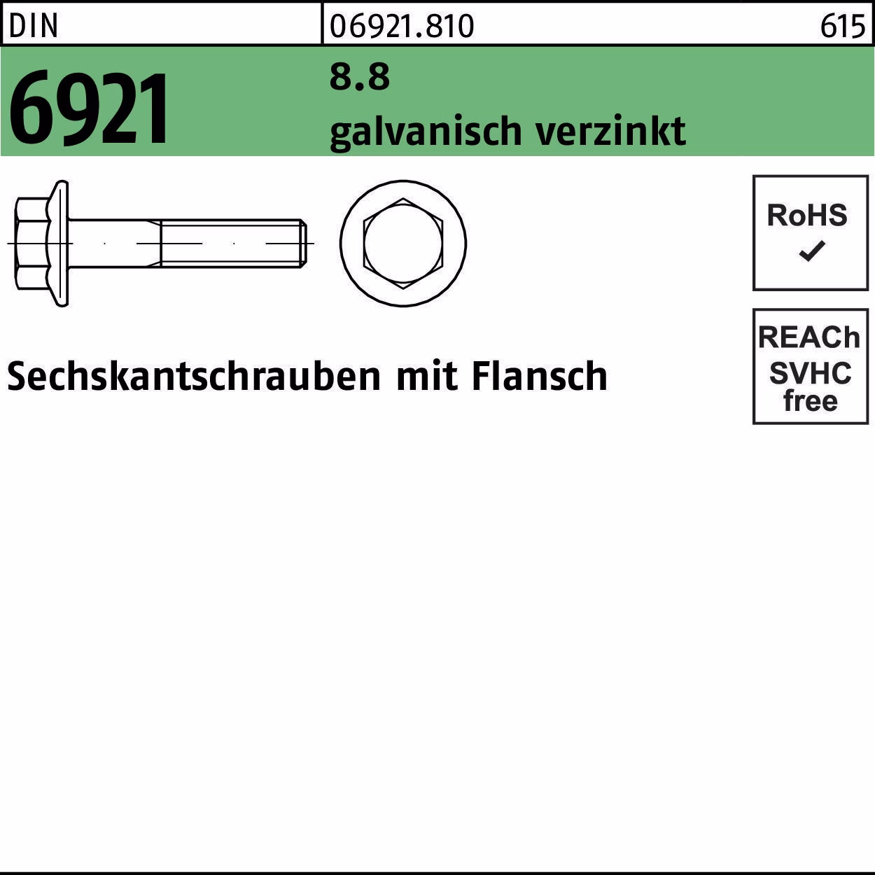 Sechskantschraube DIN 6921 Flansch 8.8 galv.verz.