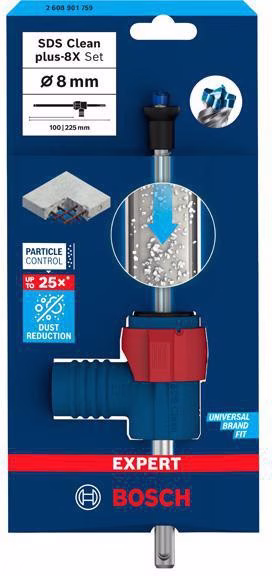 Hammerbohrer-Set EXPERT SDS Clean plus-8X D.8mm Gesamt-L.225mm Arbeits-L.100mm