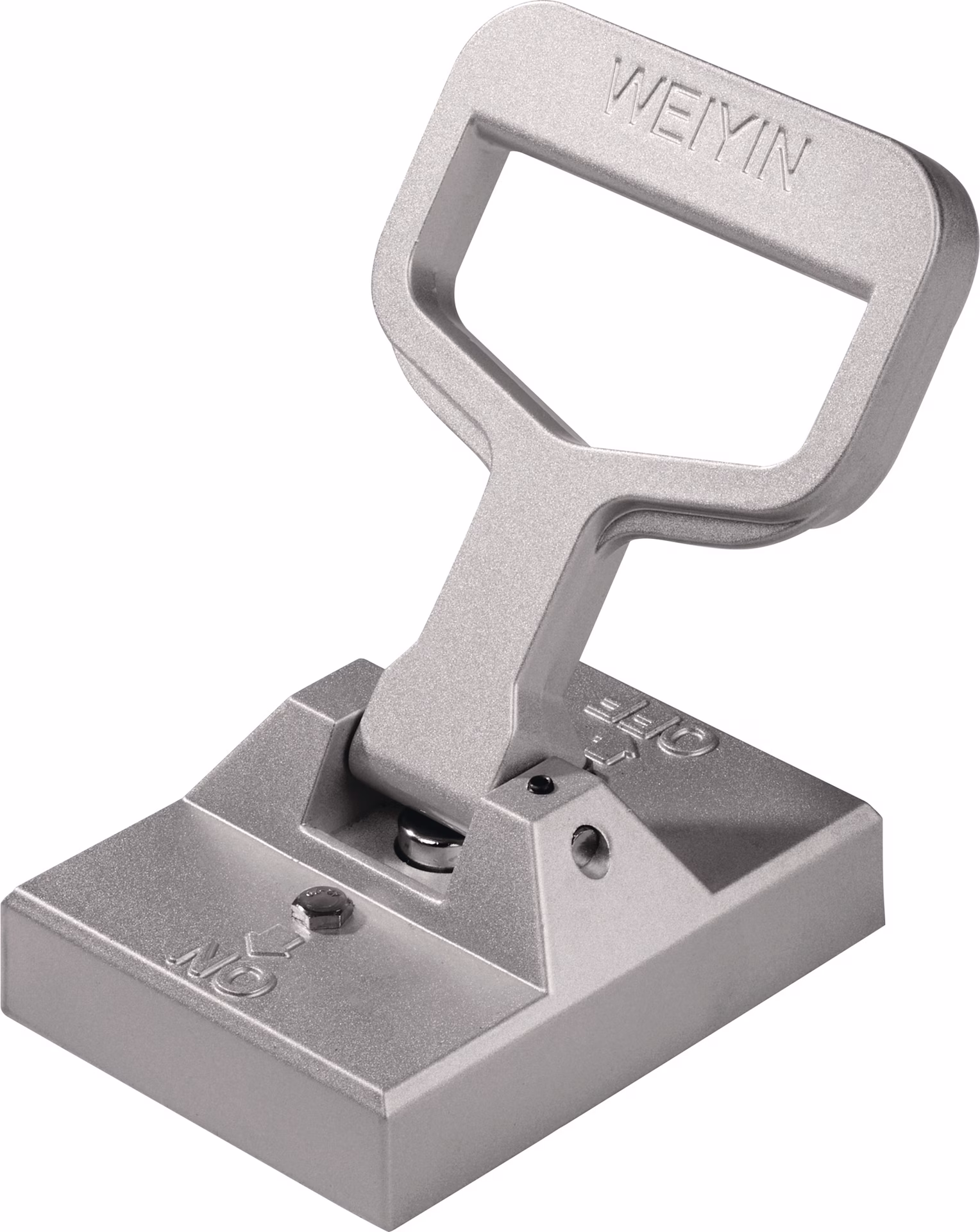Plattenmagnet L140xB140xH28mm m.Handgriff u.Abdruckbolzen Gesamt-H.180mm 1 kN
