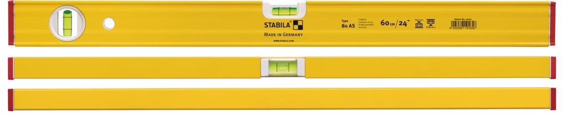 Wasserwaage 80 AS 20cm Alu.gelb ± 0,5 mm/m
