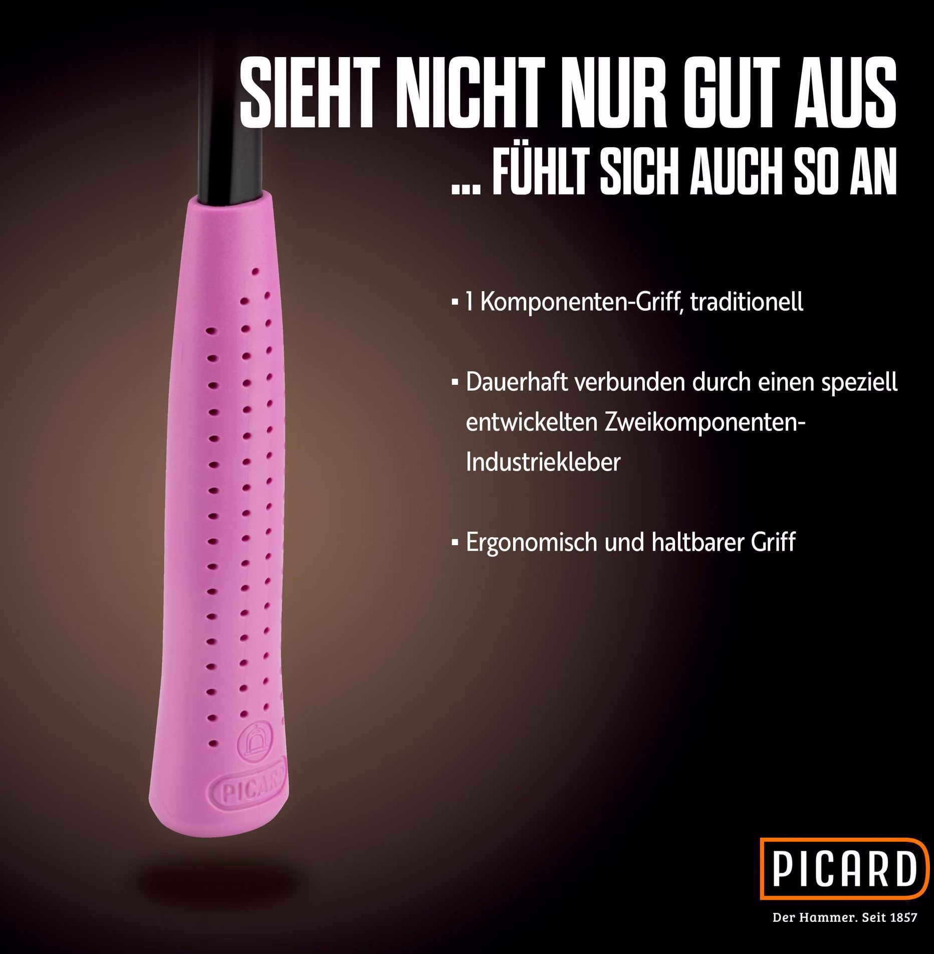 Latthammer Pink Edition Nr.626M 626 DIN 7239 Kopf-G.600g m.Magnet glatt C45-Rohr
