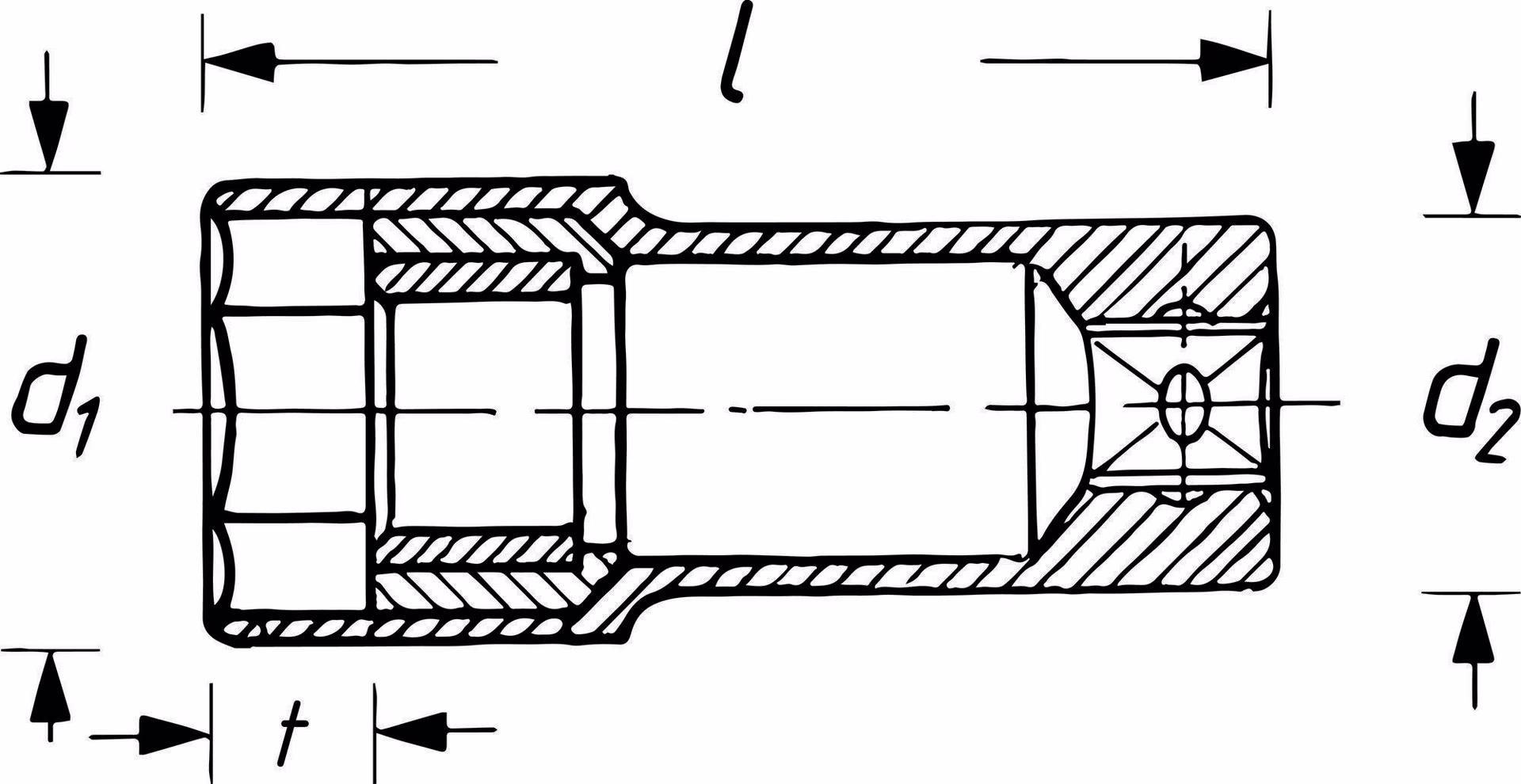 Steckschlüsseleinsatz 900MGT f.Zündkerzen 1/2 Zoll SW 20,8mm 6-kant 68mm