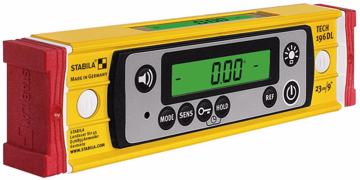 Elektronikwasserwaage TECH 196 DL 23cm Alu.gelb ± 0,5 mm/m ± 0,5 mm/m