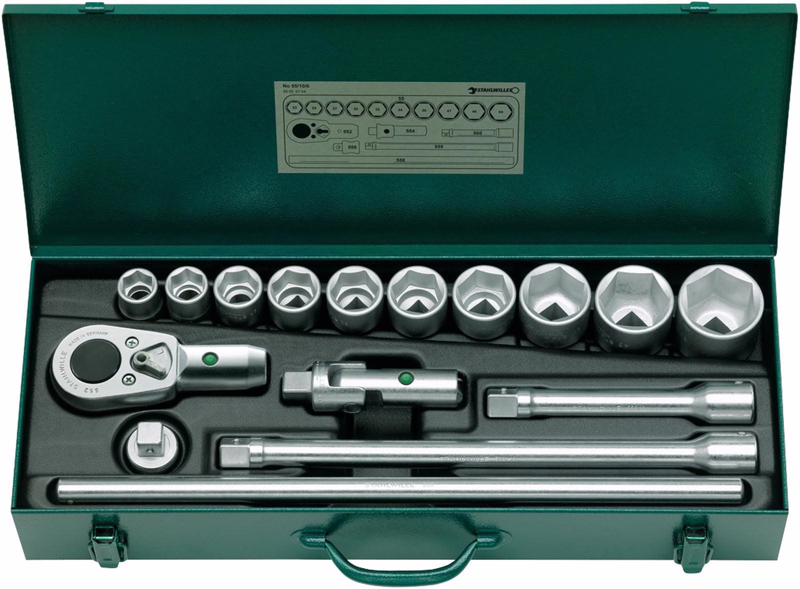 Steckschlüsselsatz 55/10/6 16-tlg.3/4 Zoll SW 22-50mm Z.36 6KT