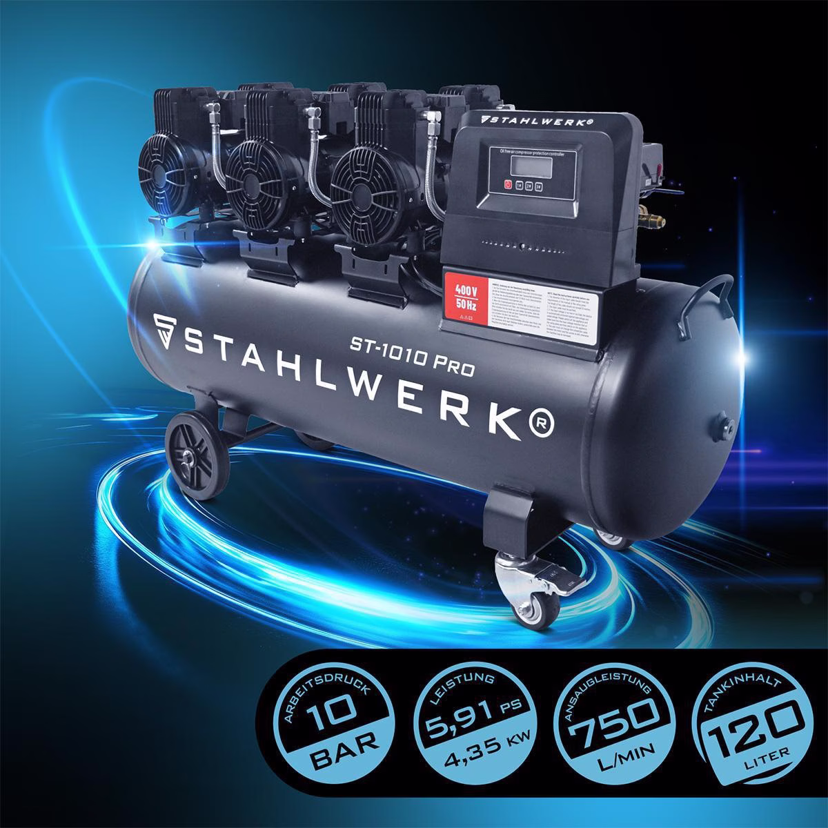 Kompressor ST-1010 Pro 750l/min 10bar 120l