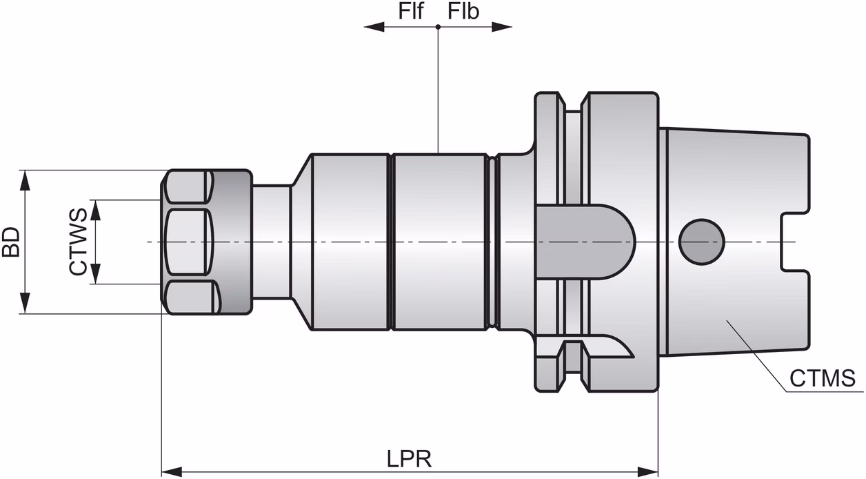 Gewindeschneid-Schnellwechselfutter ISO HSK.63A-QT.ER16.089 D. 10mm