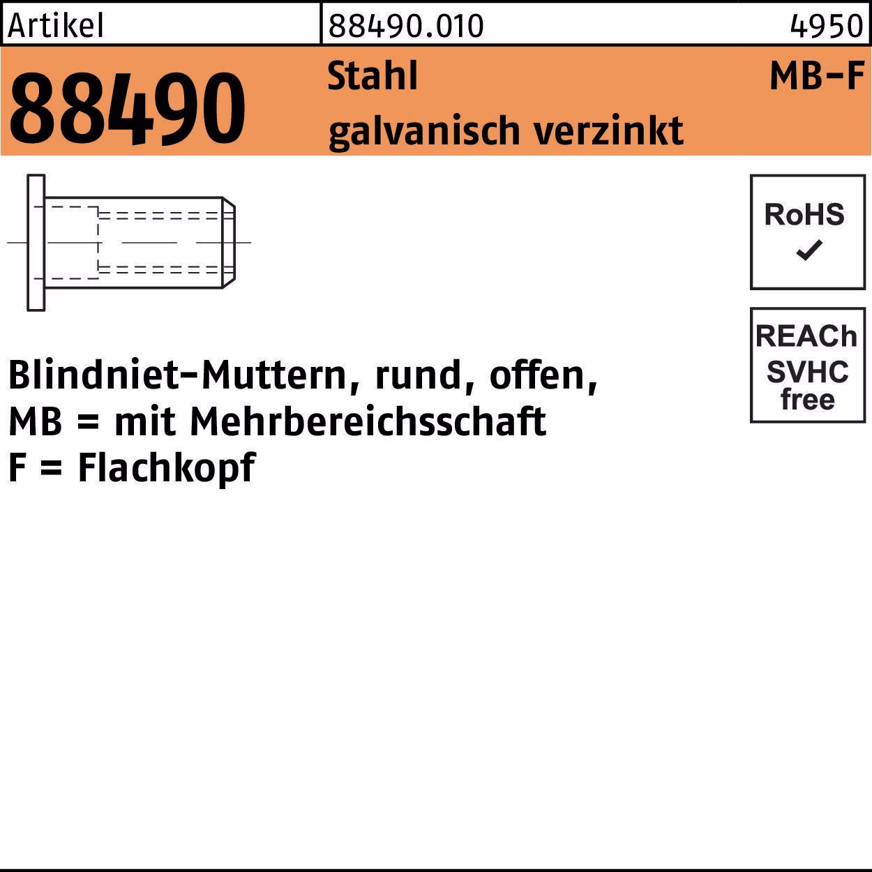 Blindnietmutter R 88490 FLAKO -