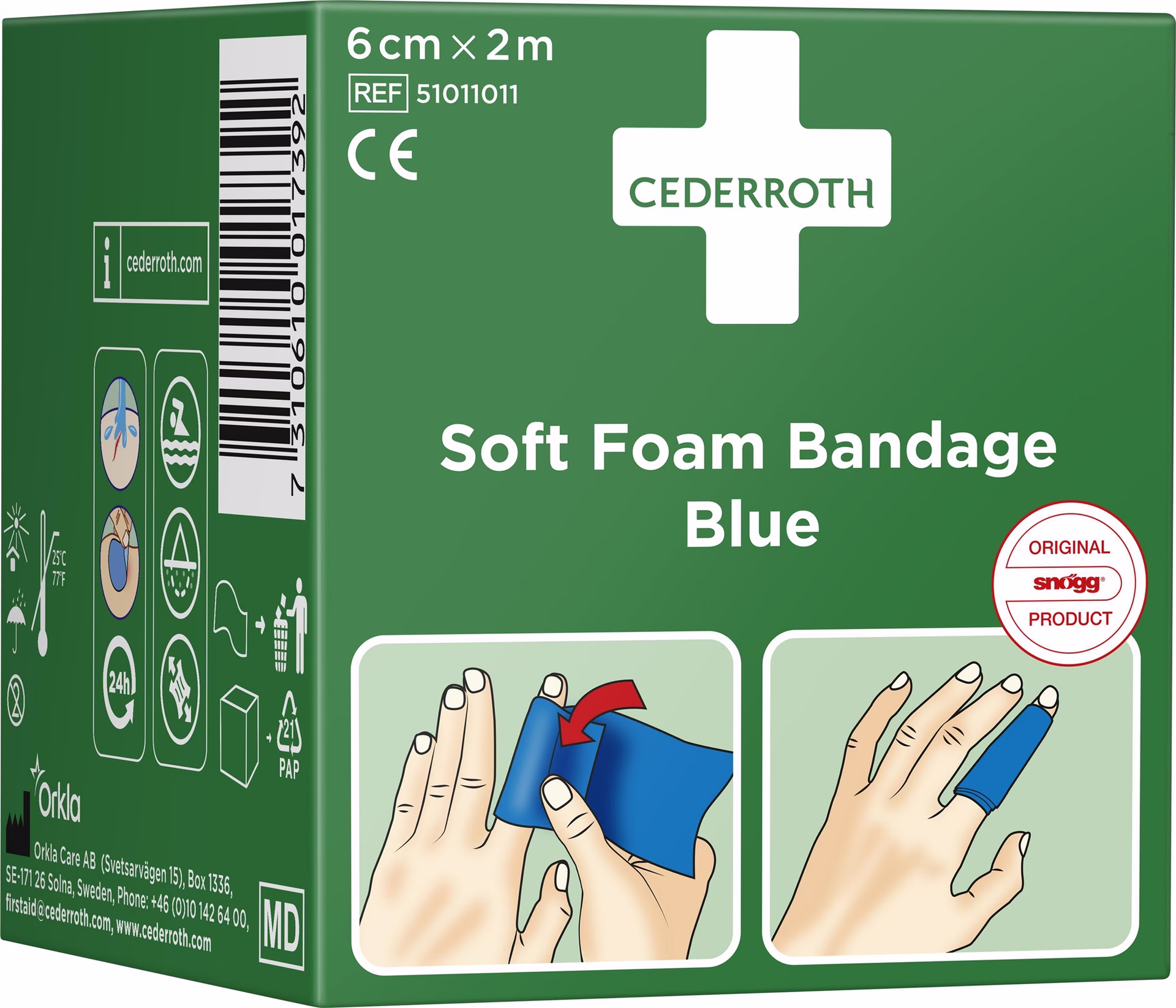 Soft Foam Bandage selbsthaftend elastisch,blau Rl.6cmx2m