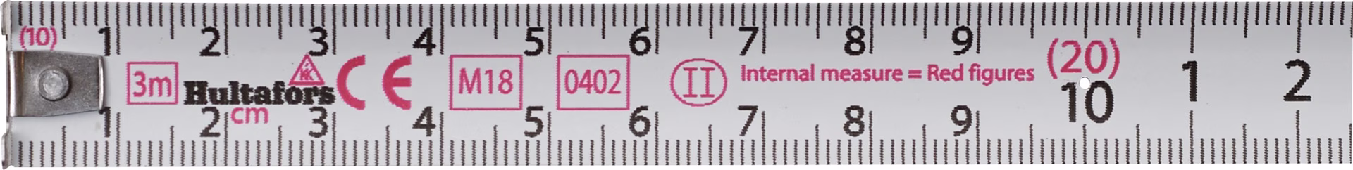 Taschenrollbandmaß Talmeter L.3m B.16mm mm/cm EG II ABS Messlasche