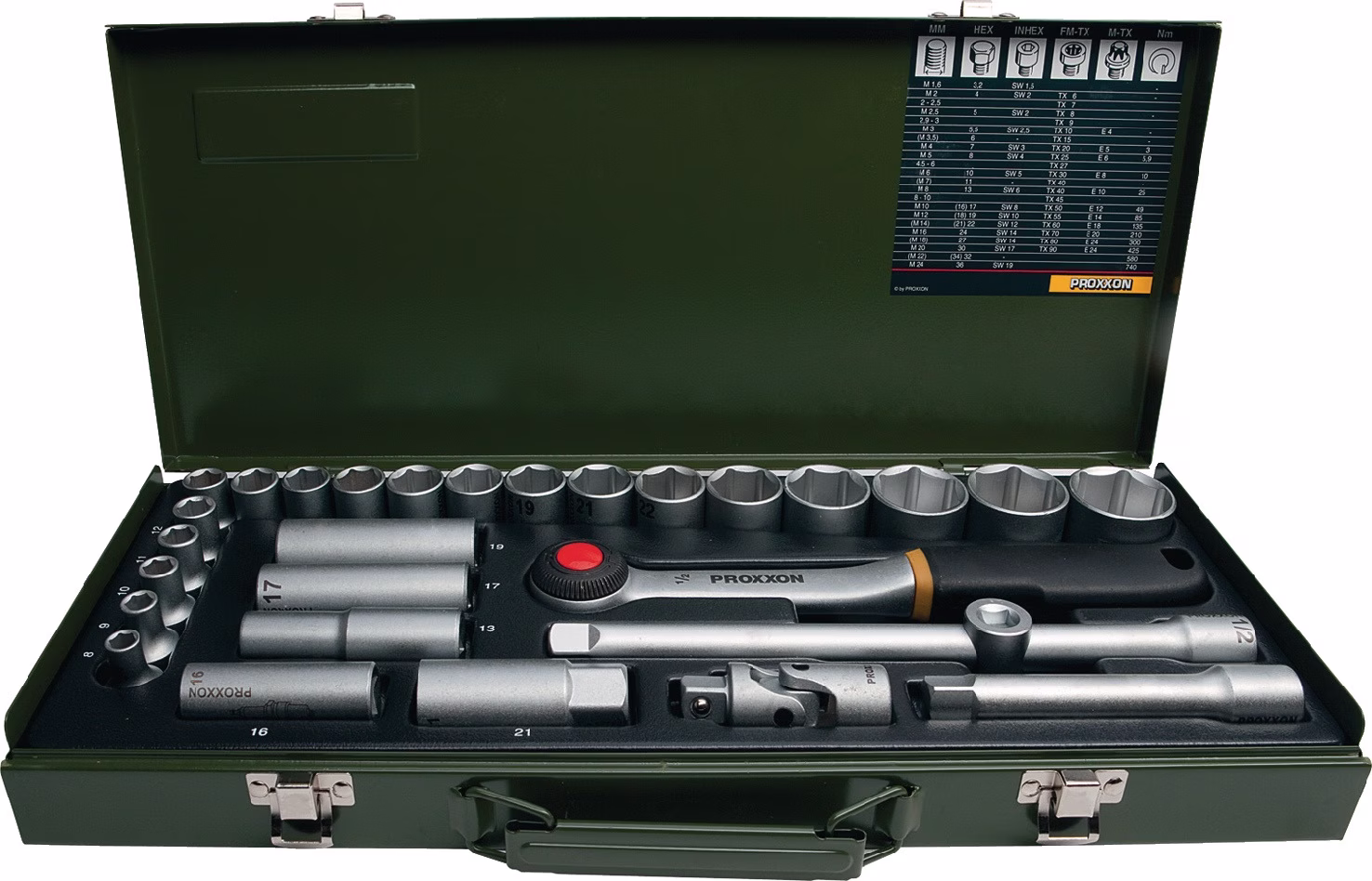 Steckschlüssel-Satz 23000 29tlg.1/2 Zoll SW 8-34mm Z.52 6KT