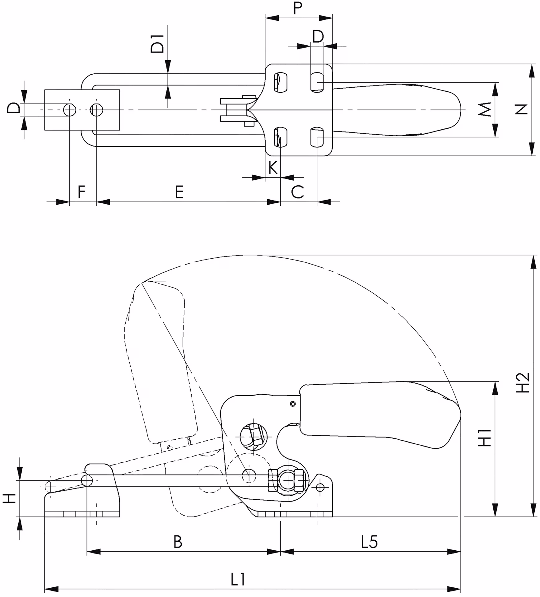 Verschlussspanner Nr.6848HNI Gr.2 horiz