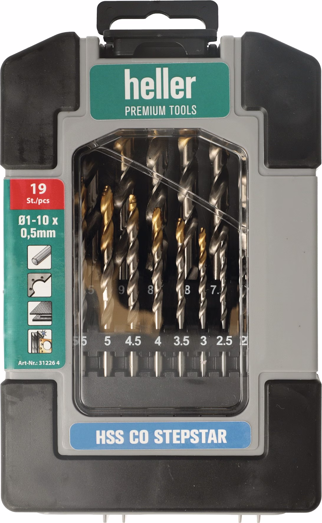 Metallbohrer-Set DIN 338 Stepstar HSS-Co TiN