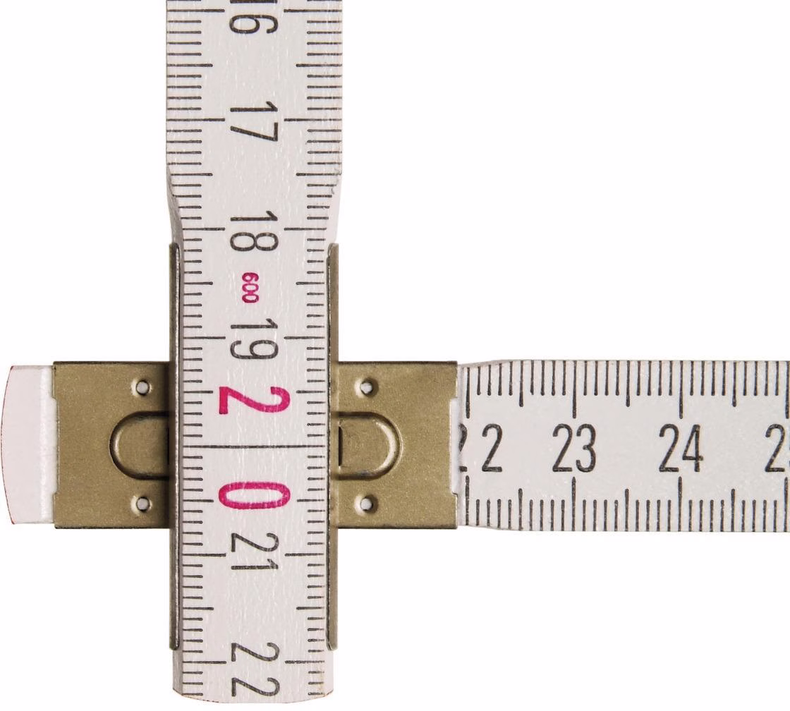 Gliedermaßstab 1607 L.2m B.1,70cm mm/cm EG III Buchenholz weiß