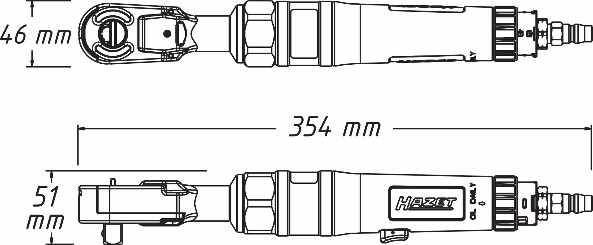 Druckluftratschenschrauber 9022P-1 12,5mm (1/2Zoll) A4-kt.95 Nm
