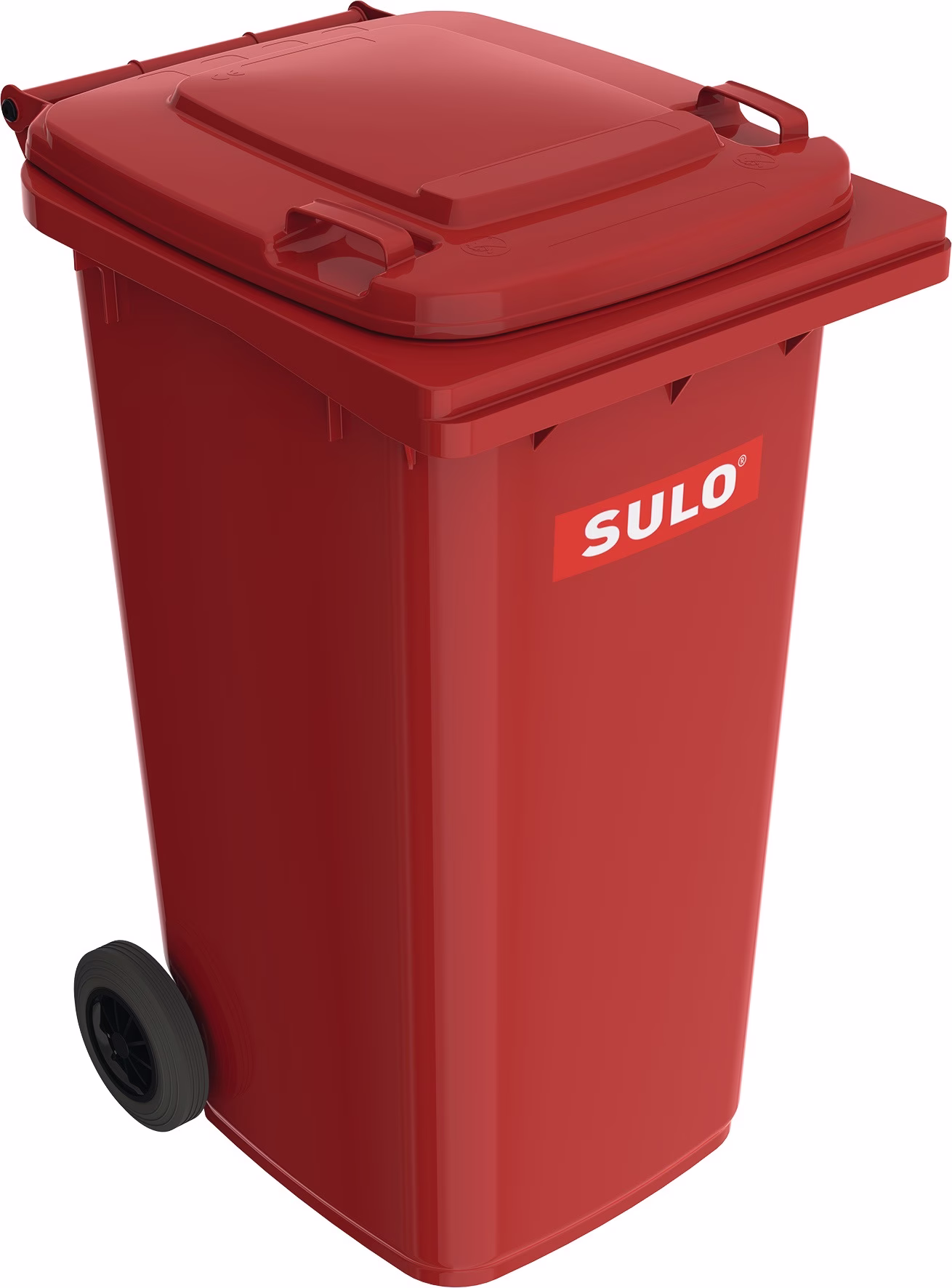 Müllgroßbehälter 240l HDPE rot fahrbar,n.EN 840