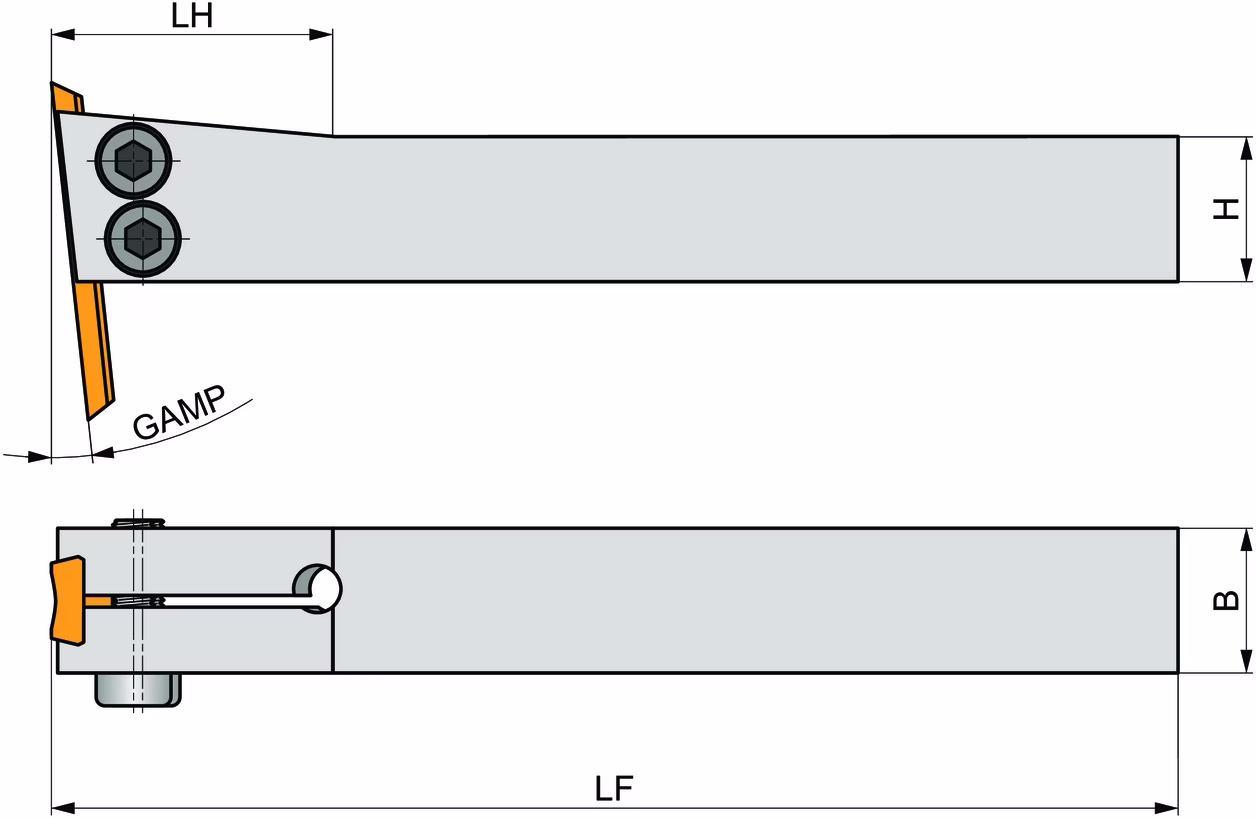 Scarfing-Werkzeugaufnahme ISO XLCDN 2525 R 15 Funktions-L. 200mm