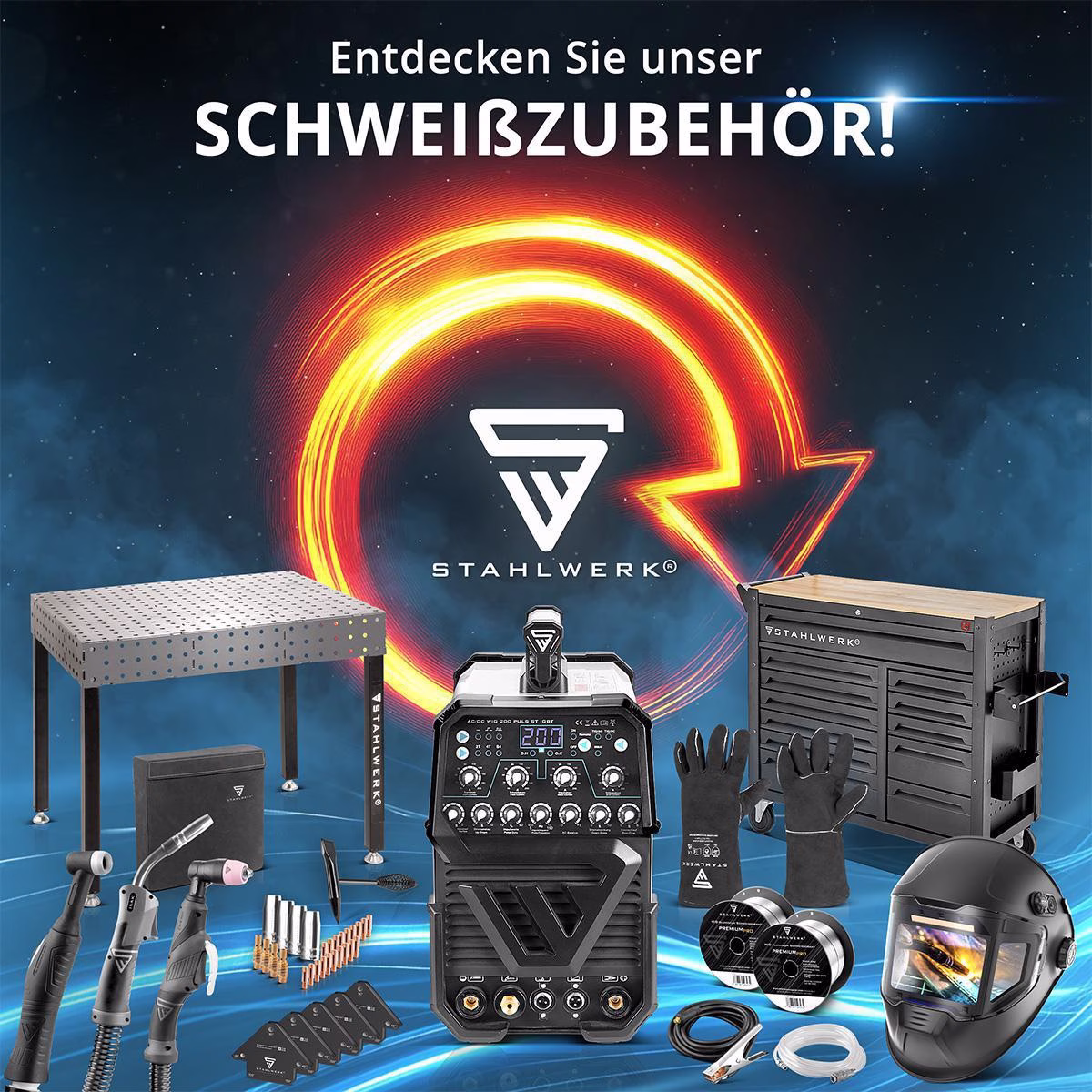 Elektrodenschweißgerät ARC 200 Synergic Pro m.Zub.10-200 A