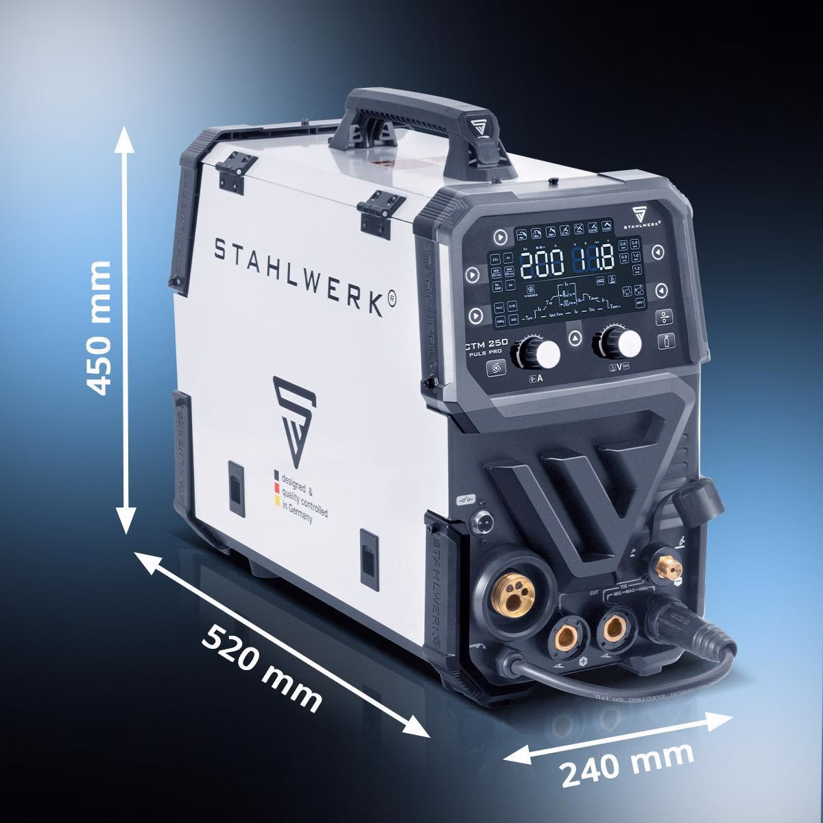 Inverterschweißgerät CTM-250 Puls Pro Einzelgerät m.Zub.3m