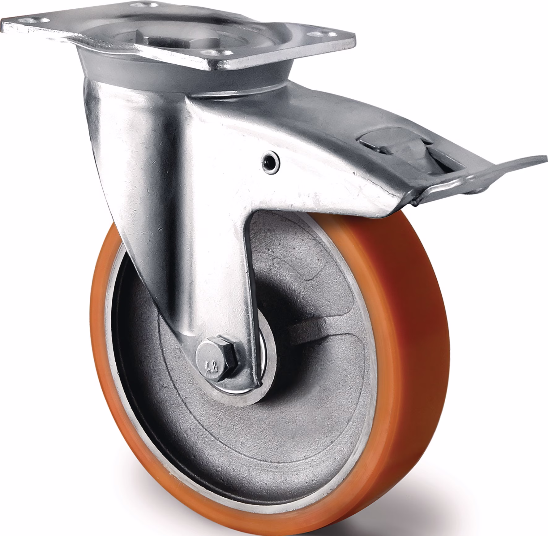 Schwerlastlenkrolle Totalfesteller Guß-Polyurethan 135 mm 110 mm TECWERK