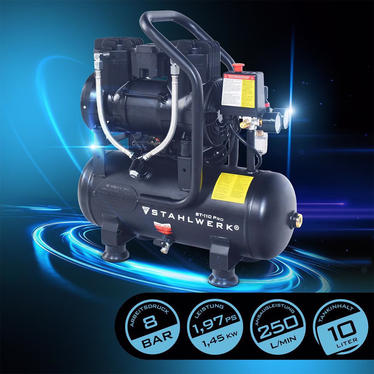 Kompressor ST-110 Pro 250l/min 8bar 12l