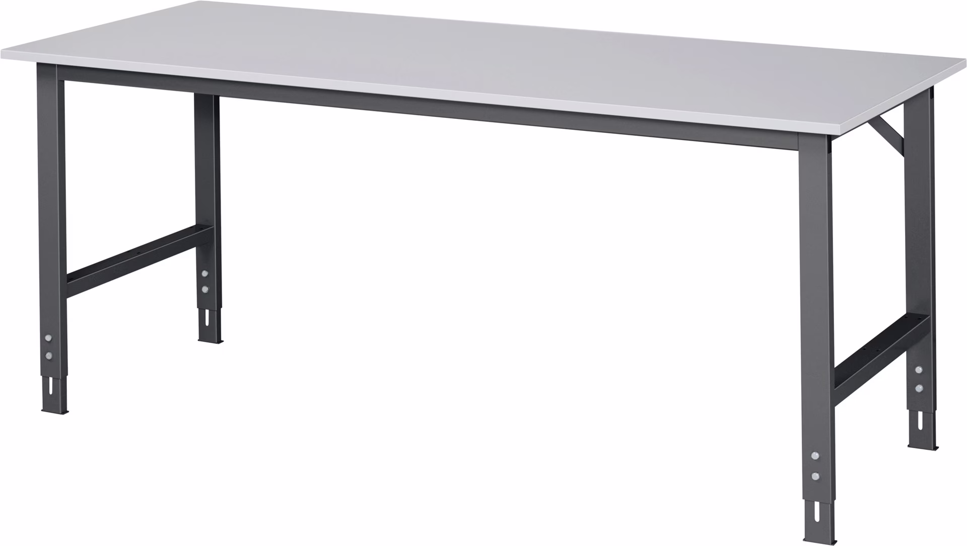 Werktisch Tom B2000xT800xH760-1080mm Arbeitsplatte Melamin Gestell anthrazitg