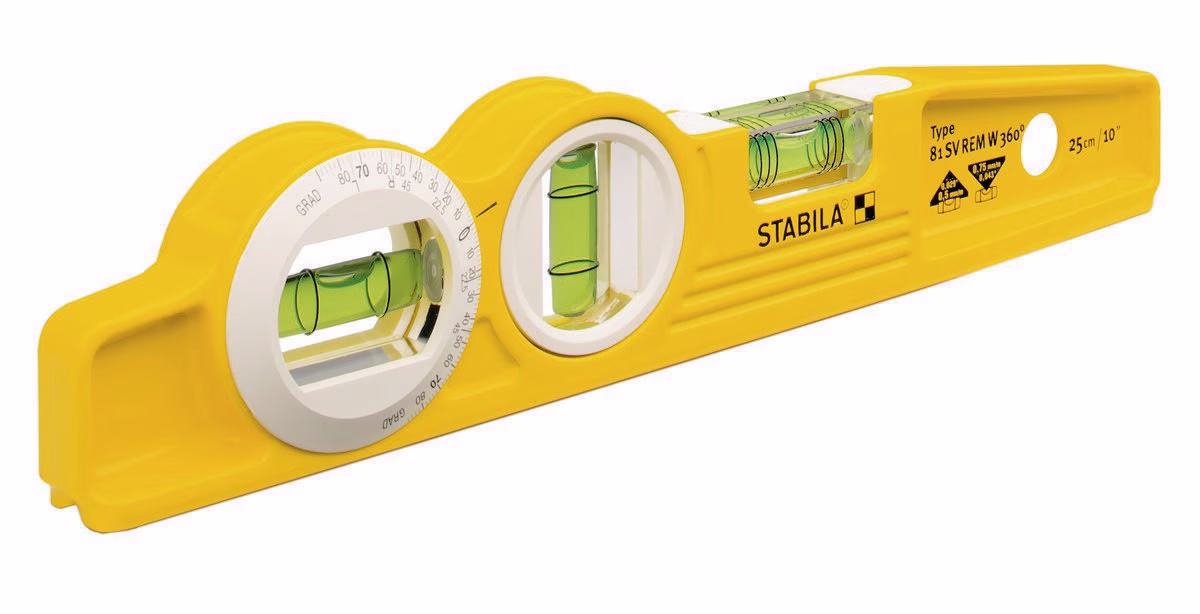 Torpedowasserwaage 81 SV REM W360 25cm Alu.gelb ± 0,5mm/m m.Gürteltasche