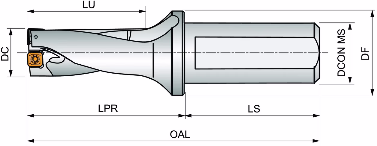 Wendeplattenbohrer 2xD ISO 802D-17-34-S25 D.25mm Schneid-D.17mm