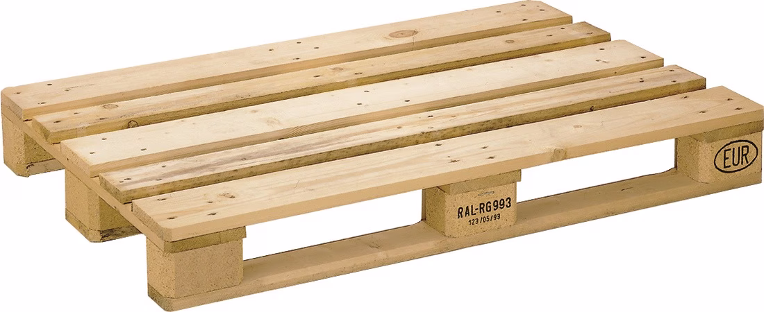 Poolflachpalette L1200xB800xH144mm Trgf.1000kg 3 Kufen HO natur