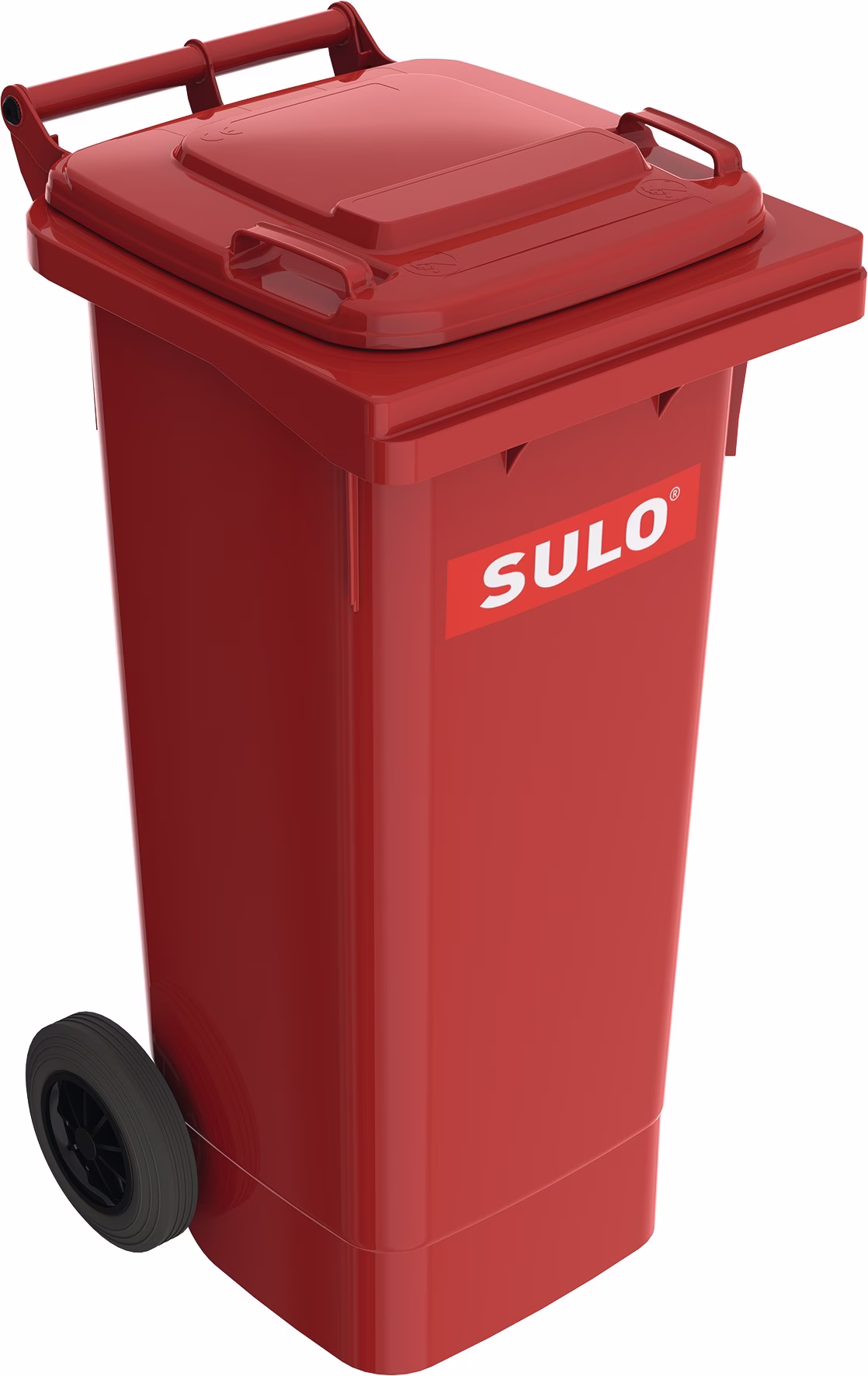 Müllgroßbehälter 80l HDPE rot fahrbar,n.EN 840