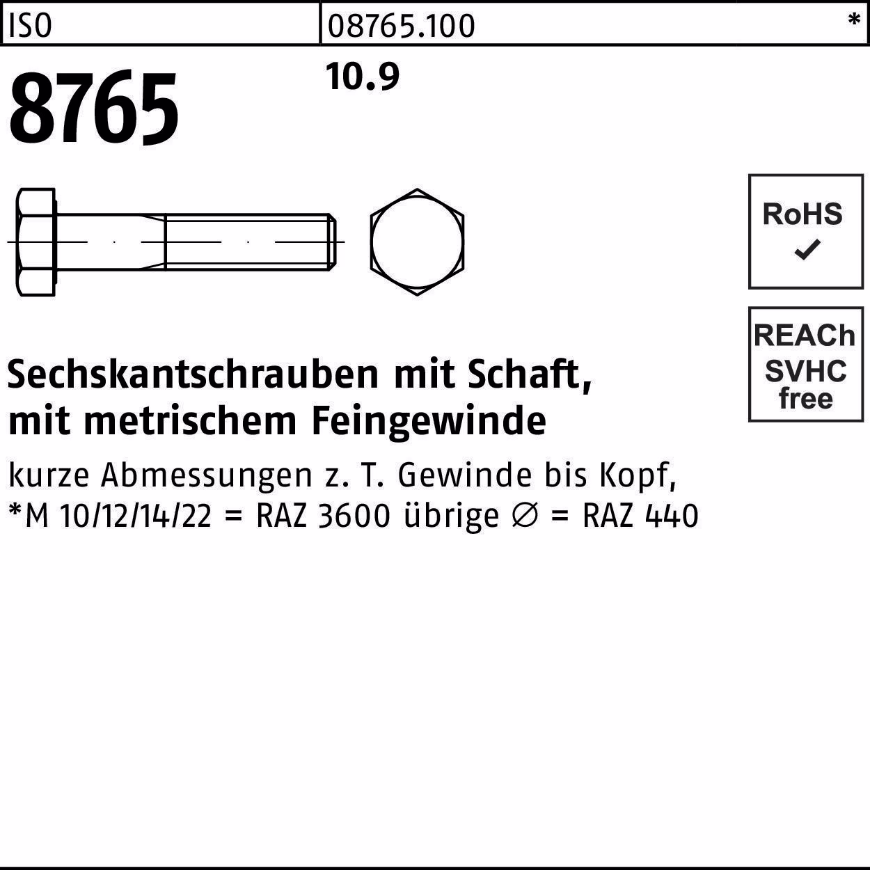 Sechskantschraube ISO 8765