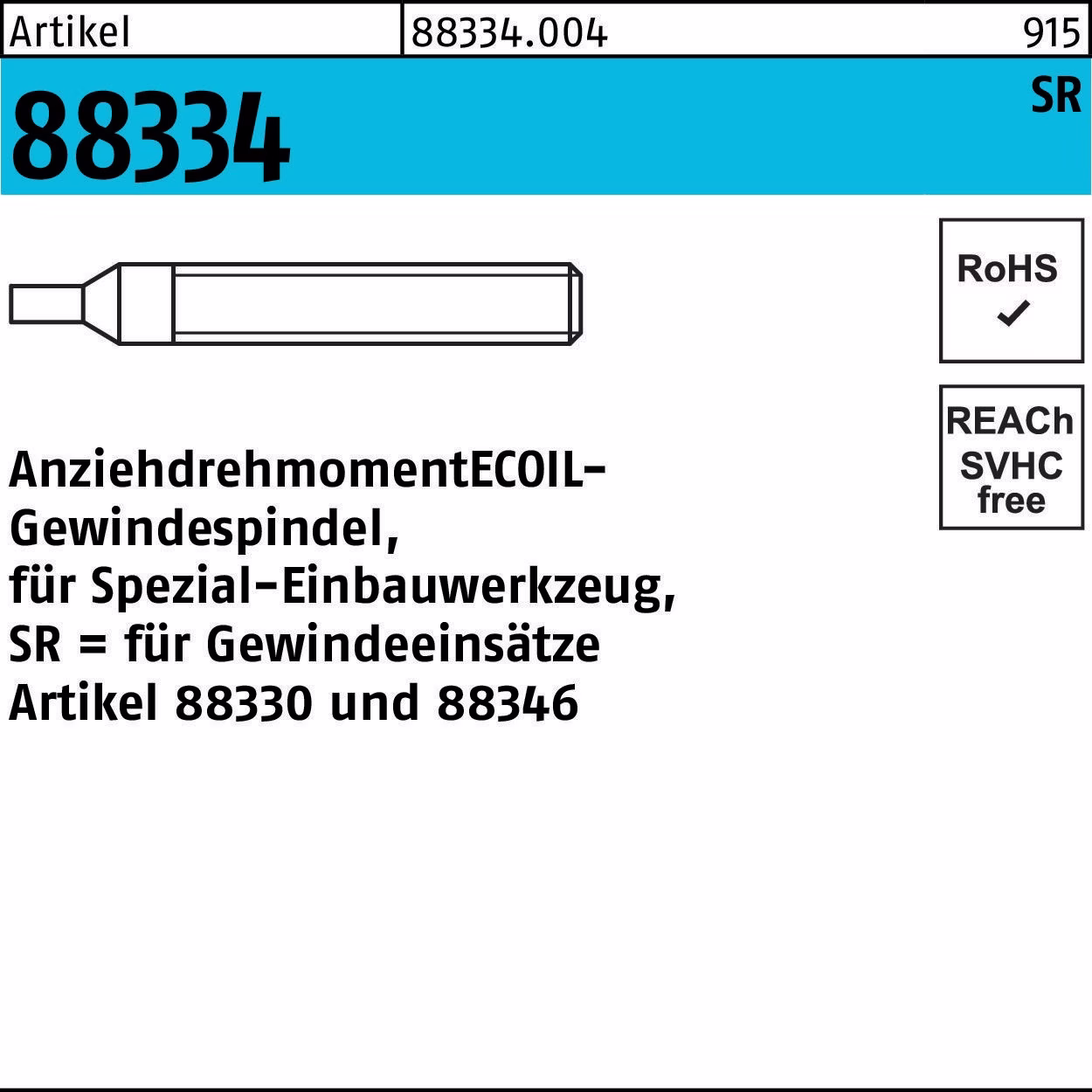 Gewindespindel R 88334 f.Einbauwerkzeug SR Stahl 1