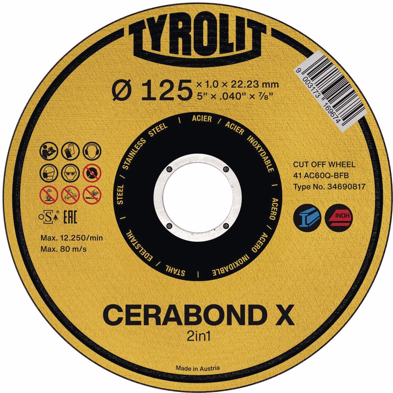 Trennscheibe PREMIUM CERABOND X ger.Bohr.22,23mm